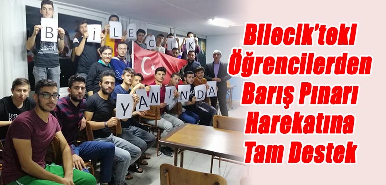 Bilecik’teki Öğrencilerden Barış Pınarı Harekatına Tam Destek
