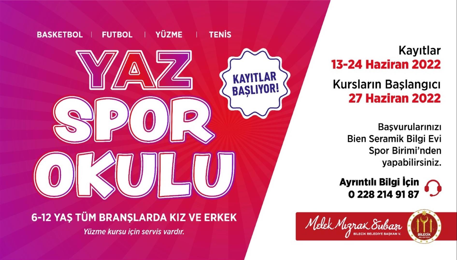 BİLECİK BELEDİYESİ YAZ SPOR OKULLARI KAYITLARI BAŞLADI