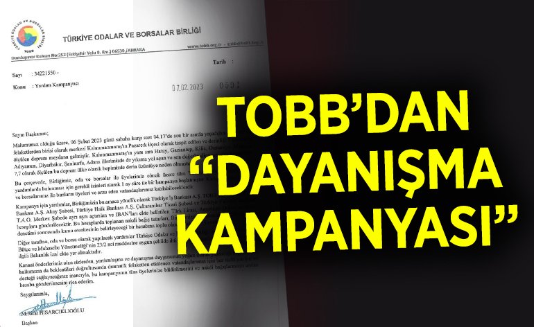 TSO'DAN ''DAYANIŞMA KAMPANYASI''