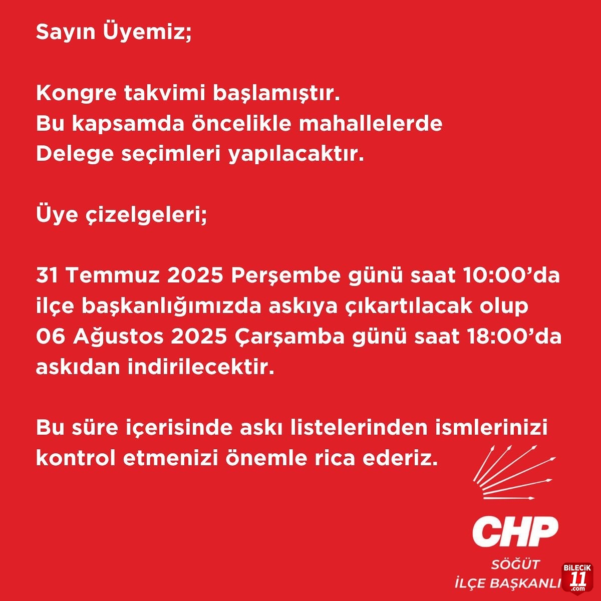 Bilecik CHP'de Hareketlilik Başladı