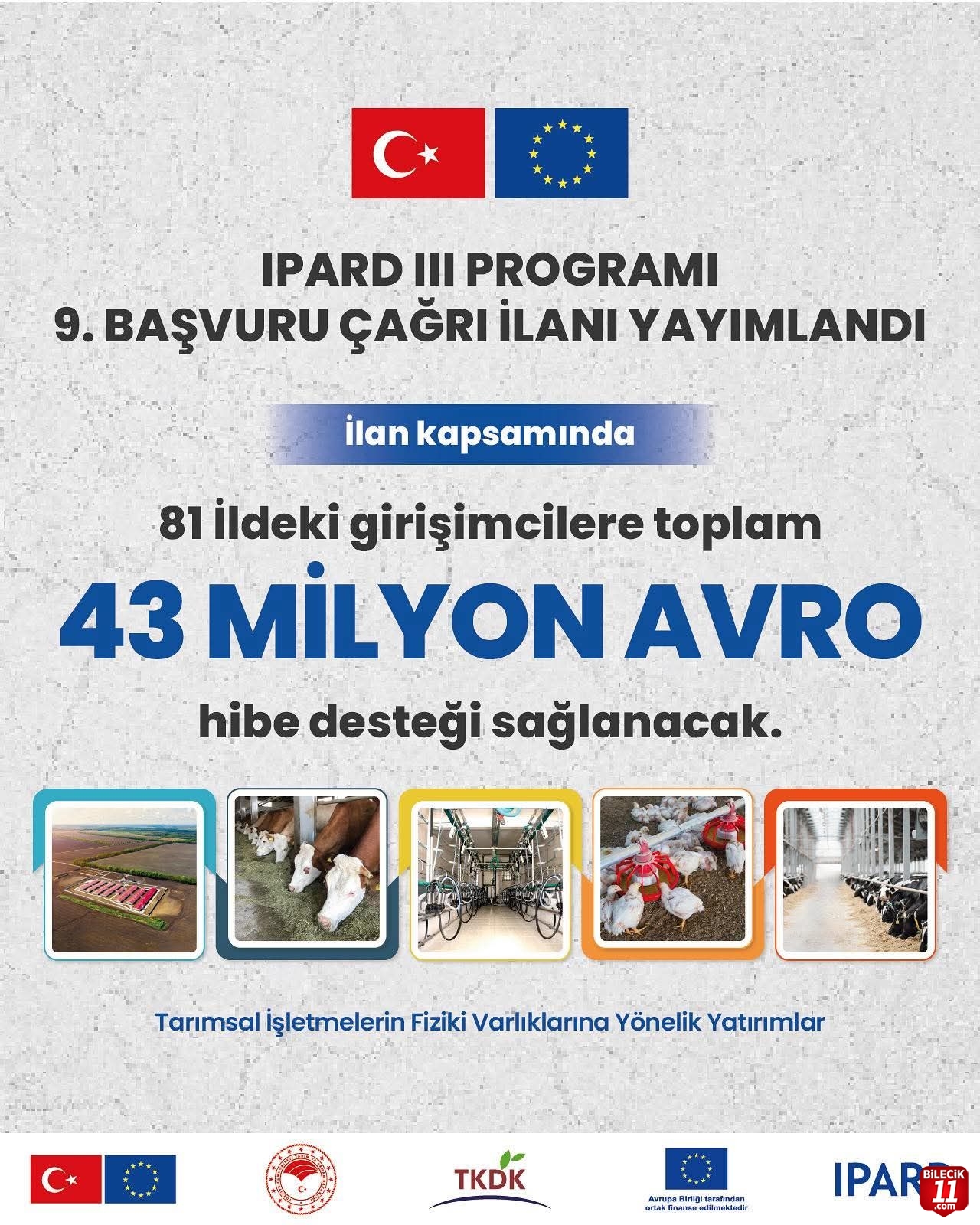 IPARD III Programı kapsamında 9. başvuru çağrı ilanı yayımlandı