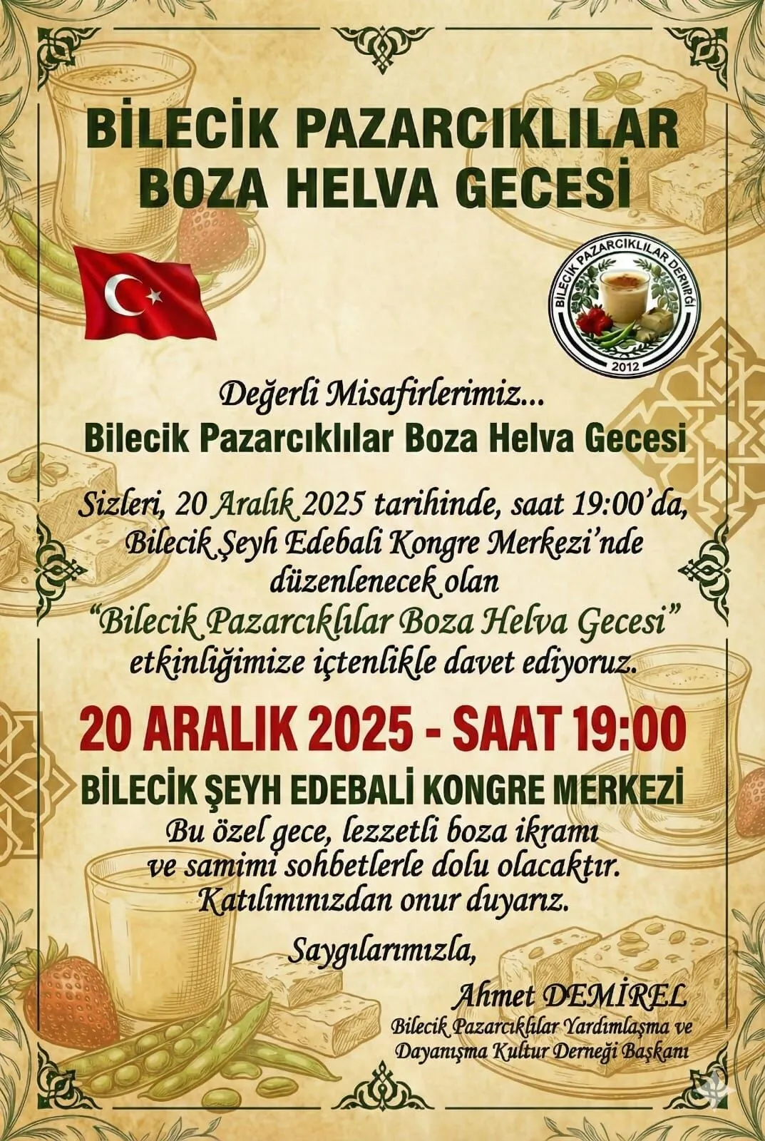 Bilecik’te Boza ve Helva Gecesi Düzenlenecek