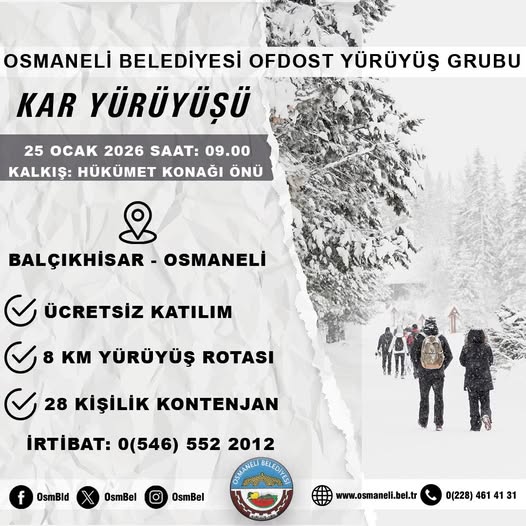 Osmaneli’nde Kar Yürüyüşü