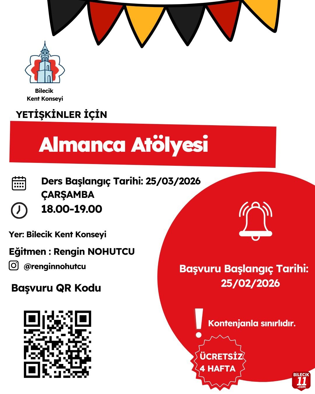 Bilecik’te Yetişkinler İçin Almanca Atölyesi Başlıyor