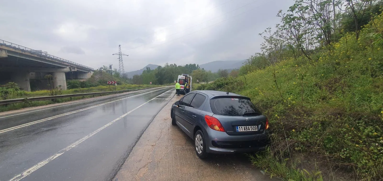 KAYGAN YOLDA KONTROLDEN ÇIKTI