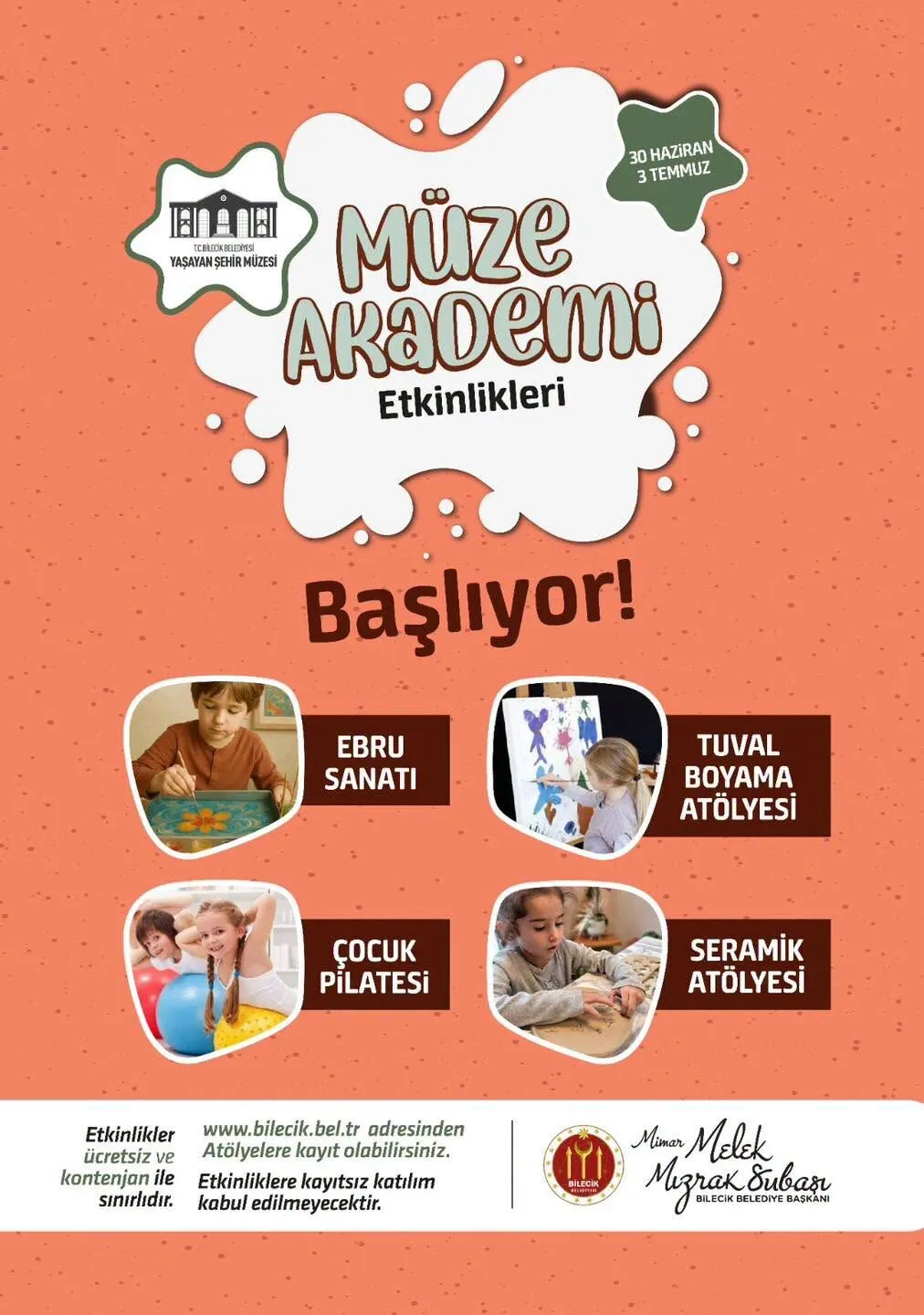 BİLECİKLİ ÇOCUKLAR YAZ'I SANATLA DOLU DOLU GEÇİRECEK