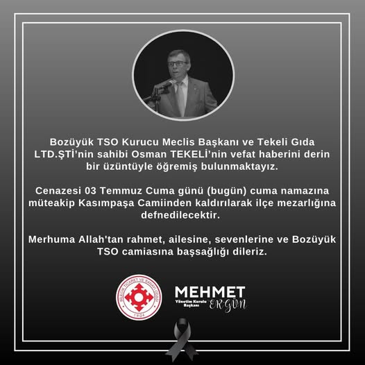 BAŞKAN ERGÜN'DEN TAZİYE
