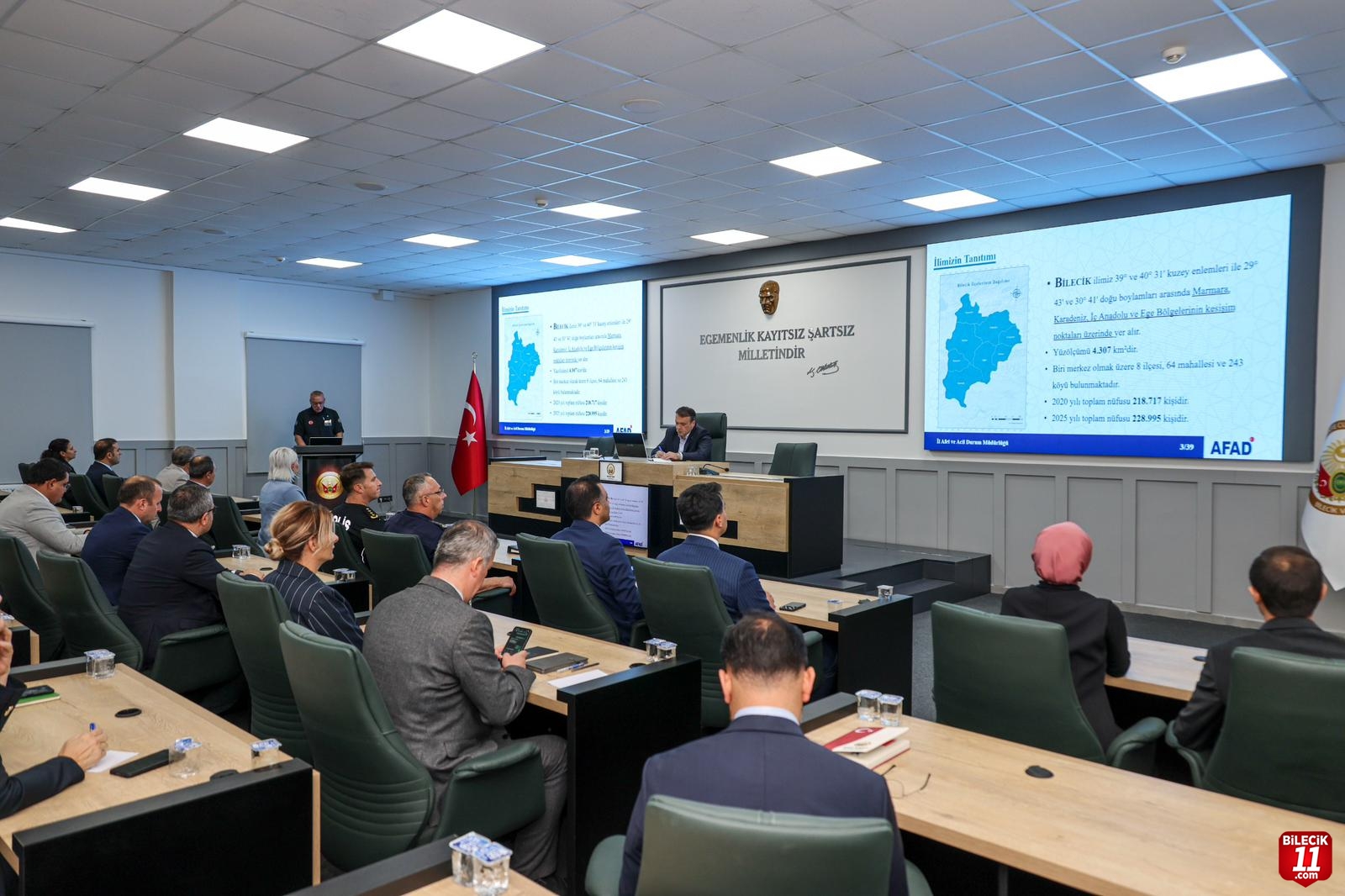 BİLECİK’TE AFETLERE KARŞI KRİTİK TOPLANTI
