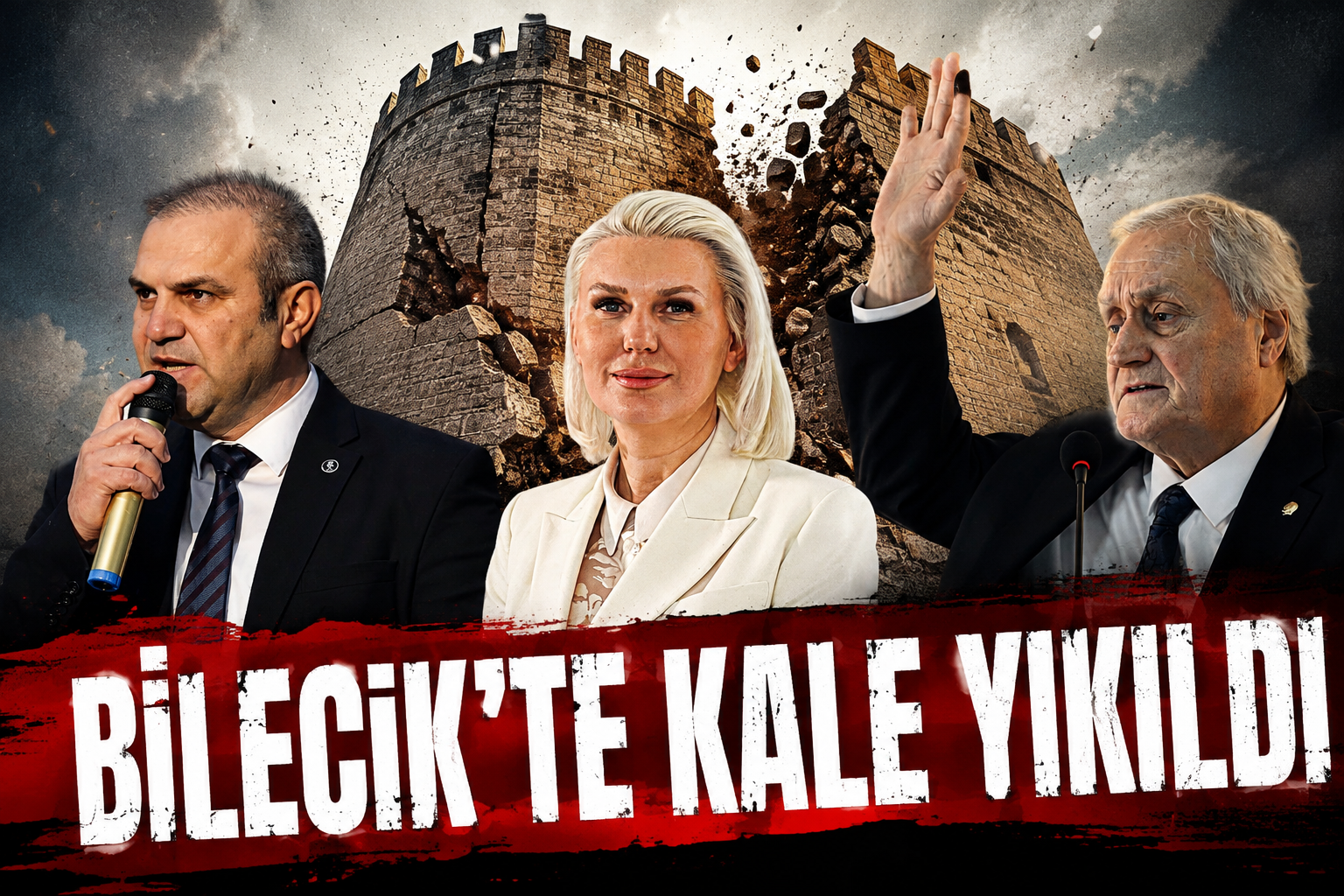 BİLECİK'TE KALE YIKILDI