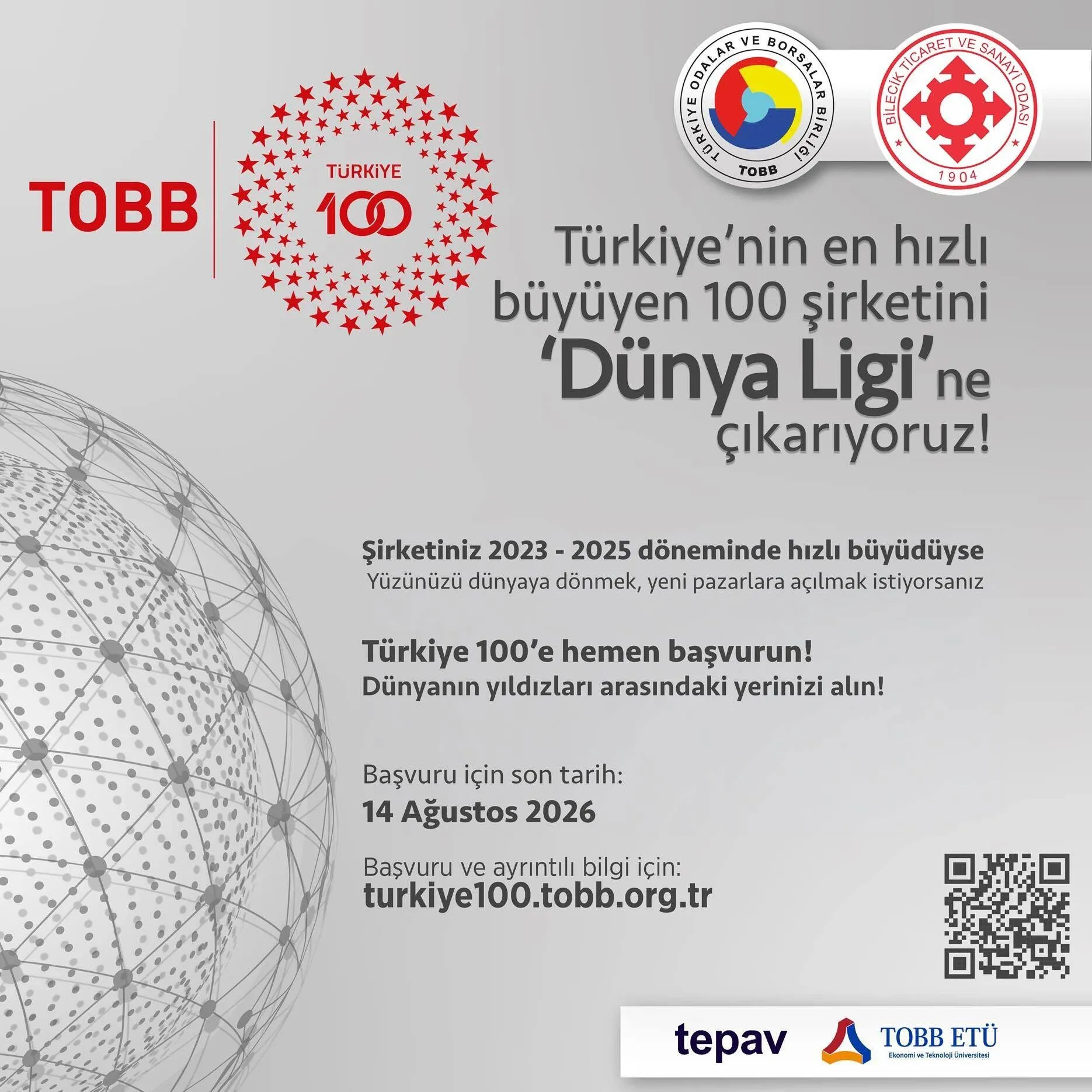 BİLECİKLİ ŞİRKETLERE TOBB TÜRKİYE 100 ÇAĞRISI