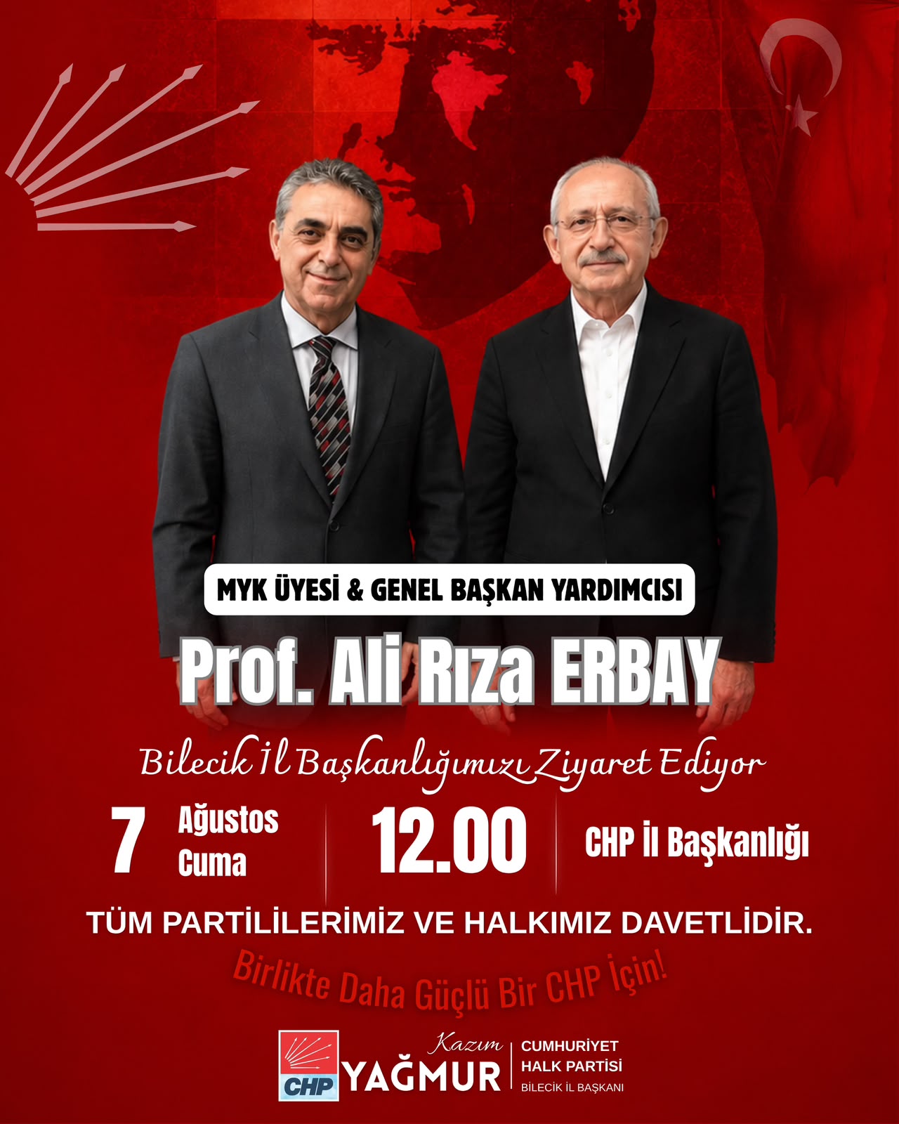 CHP'li Erbay Bilecik'e Geliyor