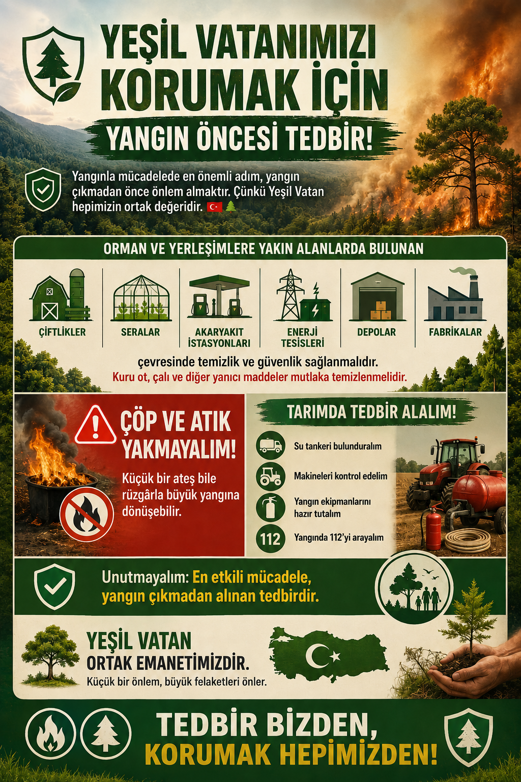 Orman İşletme Müdürlüğü'nden Yangın Uyarısı: "Tedbir Bizden, Korumak Hepimizden"