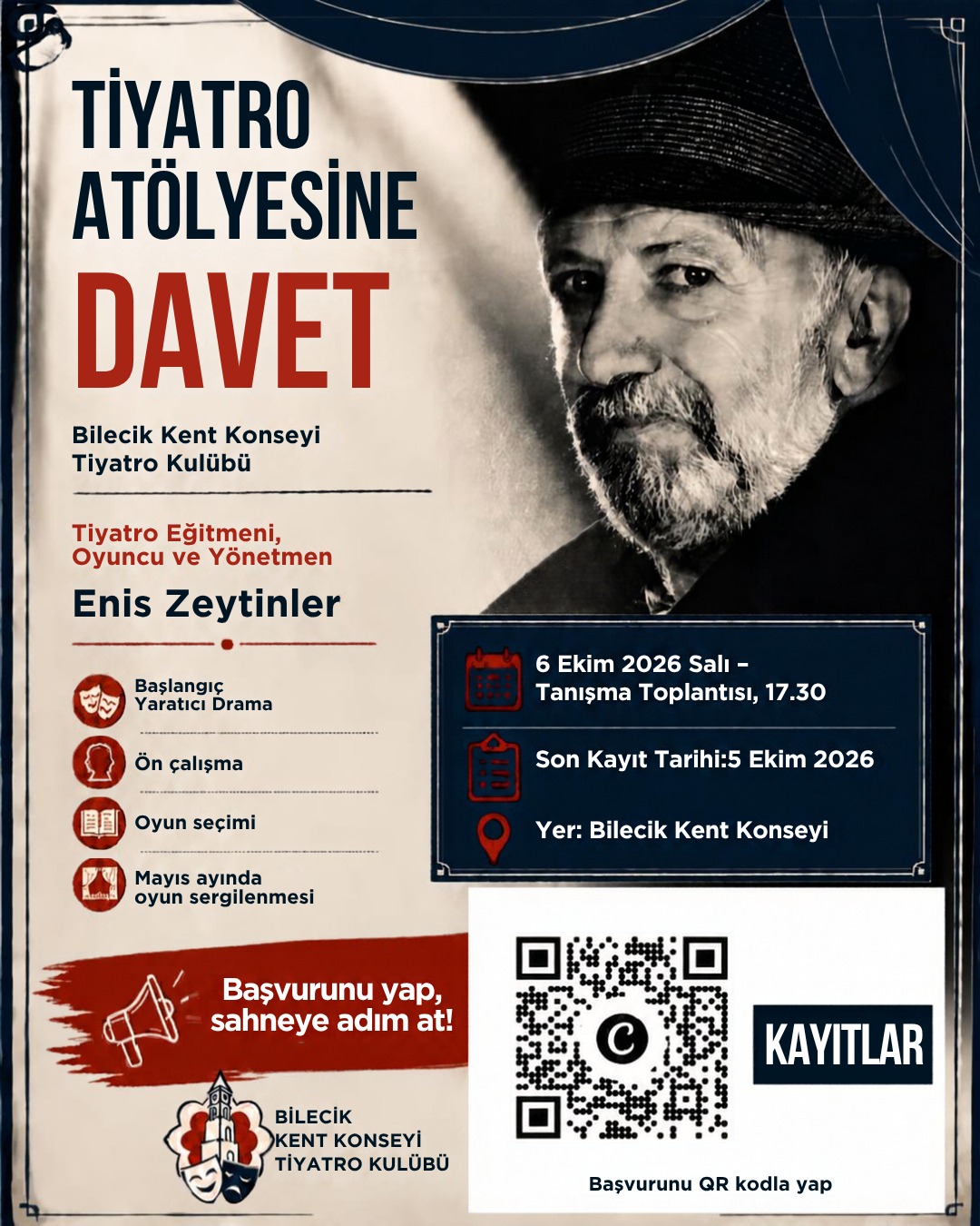 Tiyatro Atölyesi İçin Kayıtlar Başladı