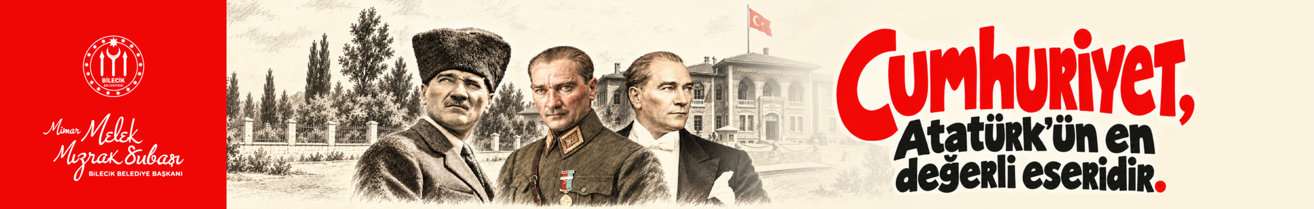 Bilecik Belediye Başkanlığı 29 Ekim Cumhuriyet Bayramı Kutlama İlanı